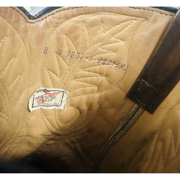 VTG 80s Red Wing Cowboy‎ Boots 2892 Men\'s 8D Brown Leather Goodyear Welt Western main image 6